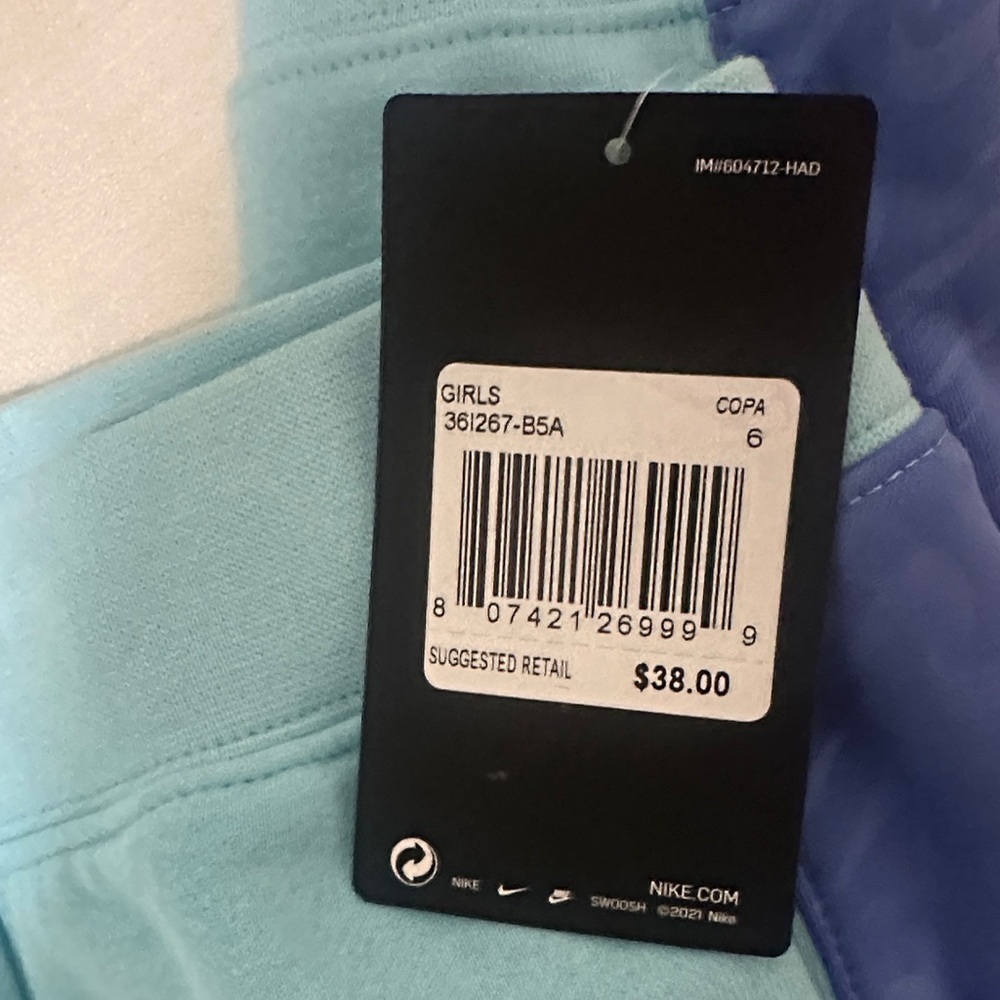 Nike Kids Aqua and Royal Blue Joggers- Girls Size 6 - Picture 5 of 5